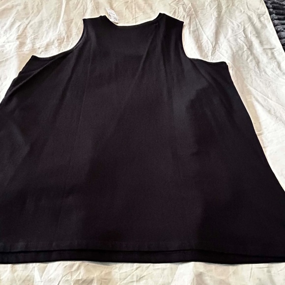 NEW PHOTOS! TANK, RELAXED FIT, BLACK, SIZE 3X, SCOOP NECK, COTTON, WIDE STRAPS, - Picture 6 of 10